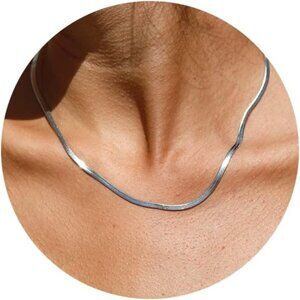 ⚡Snake Chain Herringbone Necklace For Women Gold Filled 14K Gold Silver Plated